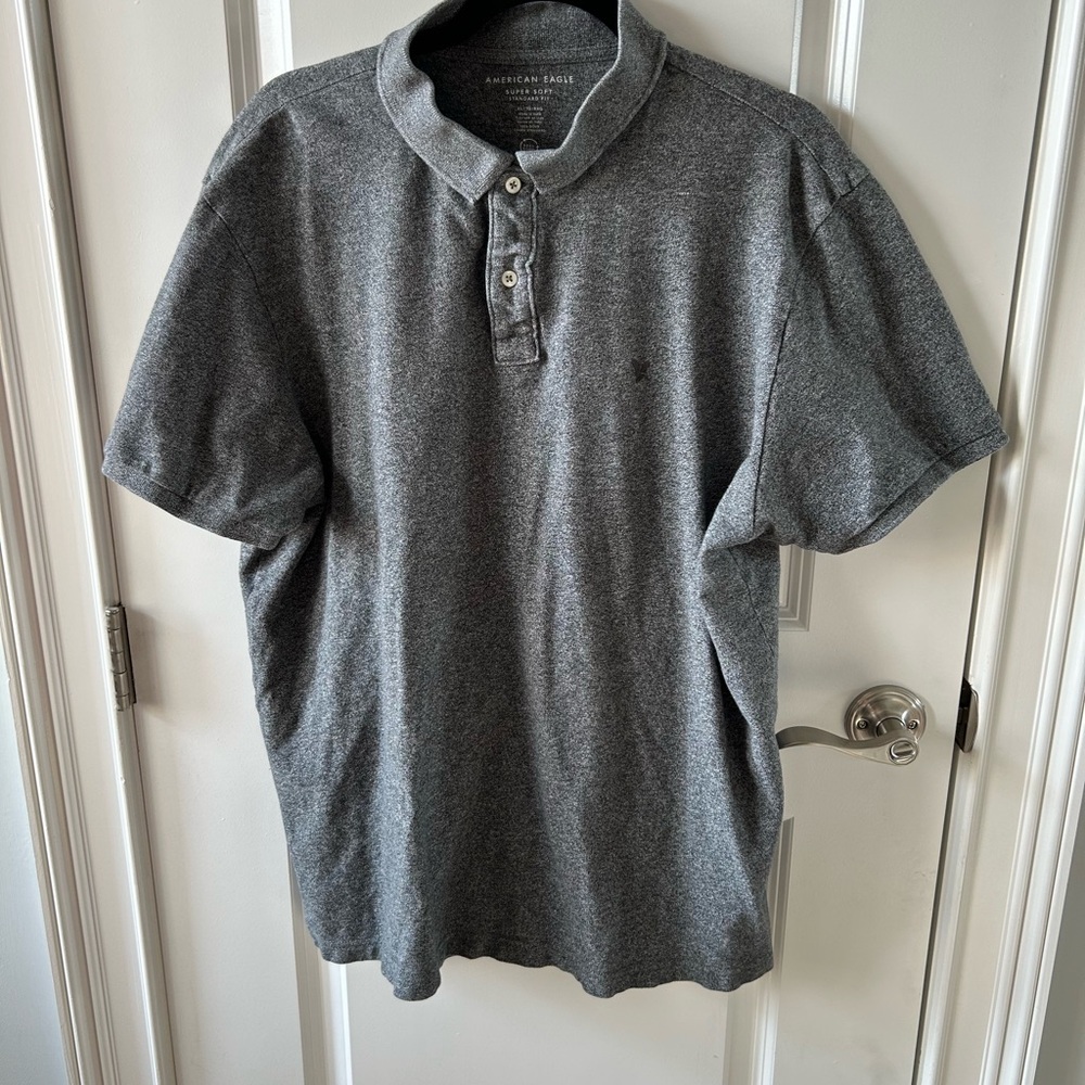 American Eagle Outfitters Charcoal Polo Shirt